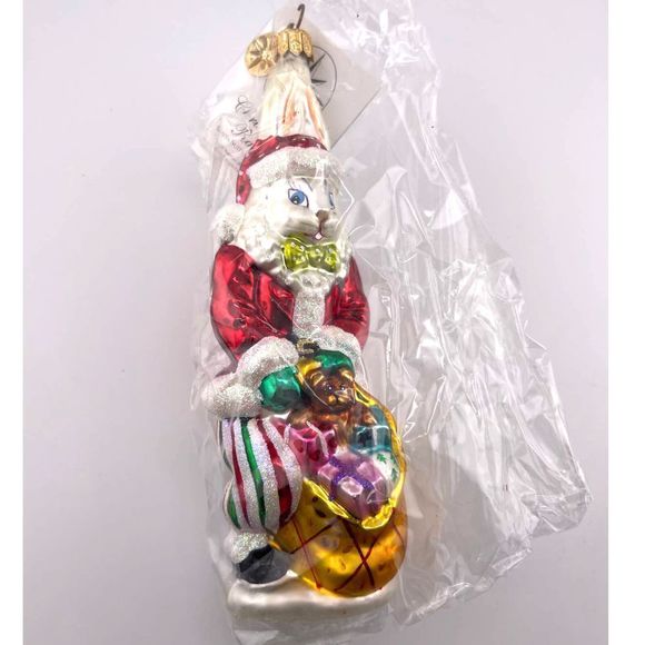 NEW In Box Vintage Christopher Radko Santa Suits Billy‎ Bunny Christmas Ornament - Picture 2 of 5